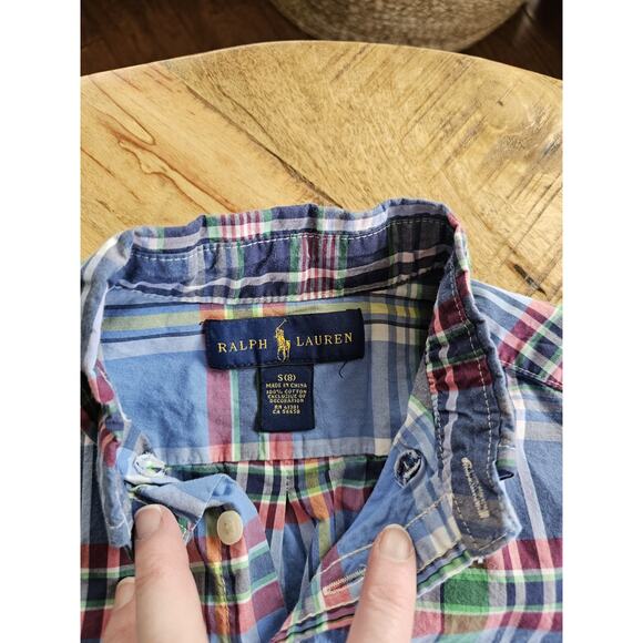 Polo Ralph Lauren Boys Gingham & Plaid Button Up Shirts Size 8 Preppy Nautical - Picture 10 of 10